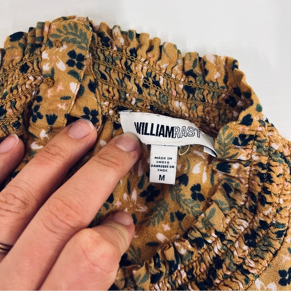 William Rast Mustard Floral Print Top Size M - Picture 11 of 13